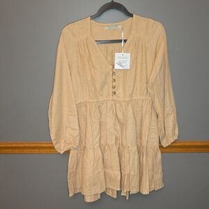 Bali Tan Button-Down Dress